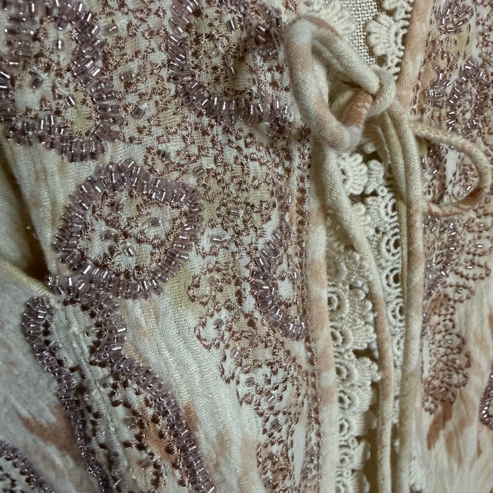 Free People Bomber Jacket in Cream and Pink - Picture 6 of 10
